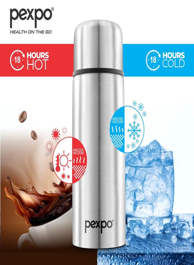 PEXPO Flip Pro 750 Hot & Cold | Vacuum Insulated Stainless Steel Flask - 730ml | Silver |Steel Bottle|Leak Proof|Travelling|School & Trekking|Office|Gym - Image 3